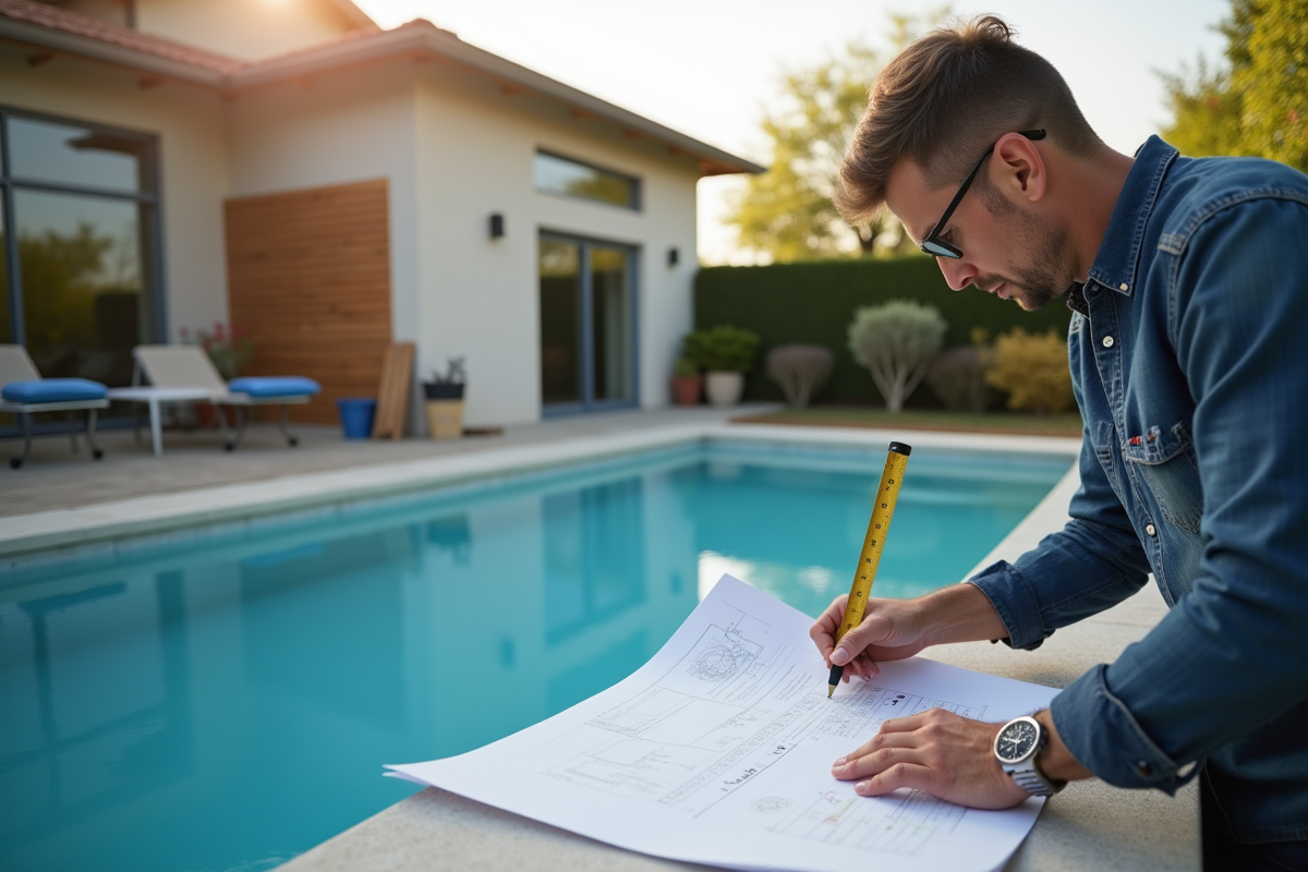 Architecte vérifiant un plan près d