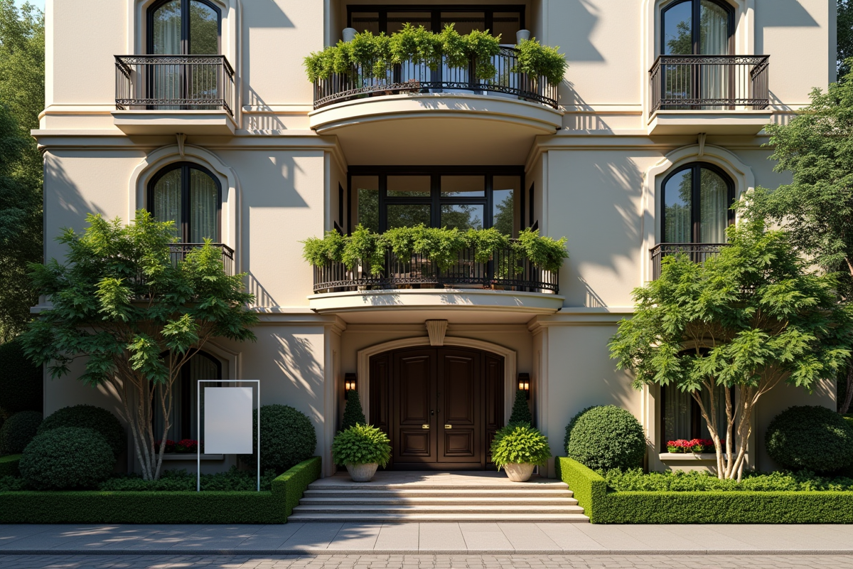 Façade d immeuble avec balcon et panneau a louer