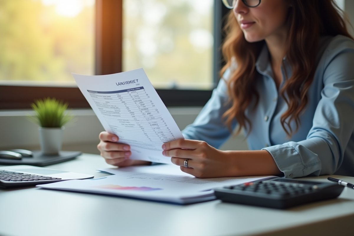 Personne comparant deux documents financiers pour un prêt